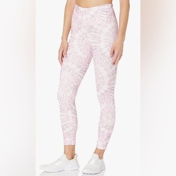 DANSKIN high-waisted pink & white leggings size SP - Picture 1 of 6
